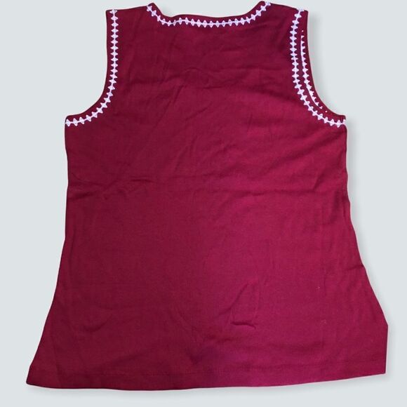 Dark Red Plus Rib Tank top 1X - Picture 3 of 7